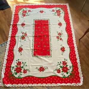 Vintage cotton Christmas tablecloth
63x72